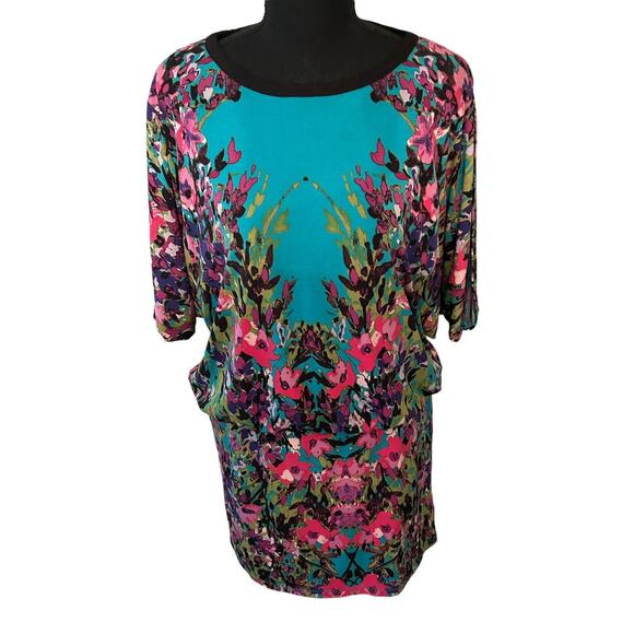 Nicole Miller Floral Multicolor Dress Size M Medium - Picture 1 of 7